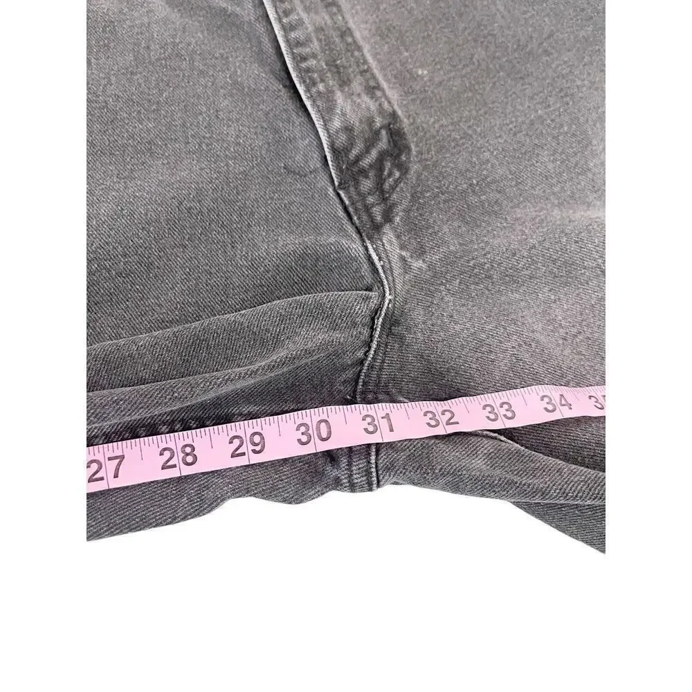 Vintage Chic Black Gray Cotton Jeans‎ Womens High Rise Taper Size 12